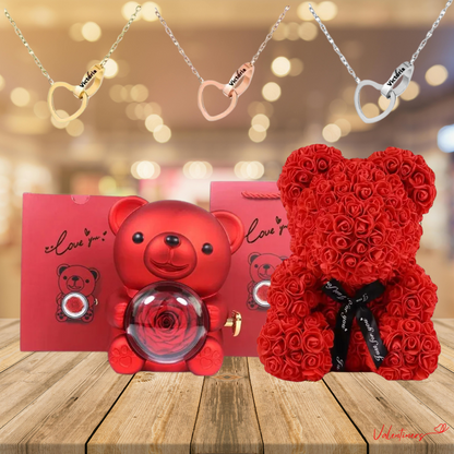 Valentiners™ Rose bear Necklace Duo